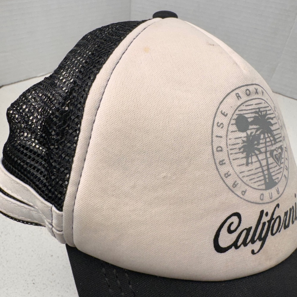 Roxy California Trucker‎ Hat Paradise and Sunshine Black White Adjustable - Picture 10 of 10